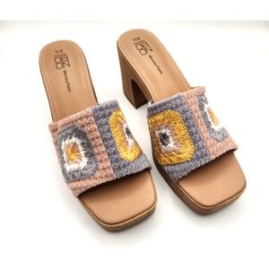No Boundaries Women's Size 8.5 Crochet Block Heel Shoes BOHO Bohemian Hippie